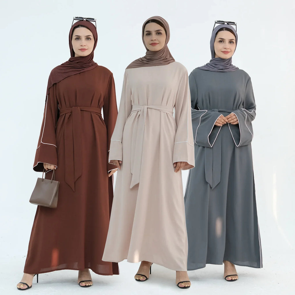 Plain Closed Eid Abaya Dress Silk Velvet Abayas for Women Dubai Luxury Muslim Modest Dresses Islamic Clothing Kaftan Hijab Robe