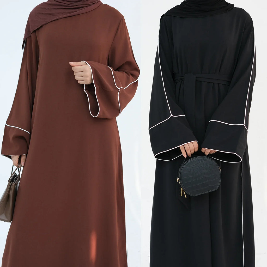 Plain Closed Eid Abaya Dress Silk Velvet Abayas for Women Dubai Luxury Muslim Modest Dresses Islamic Clothing Kaftan Hijab Robe