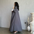 Grey Pleated Back Abaya