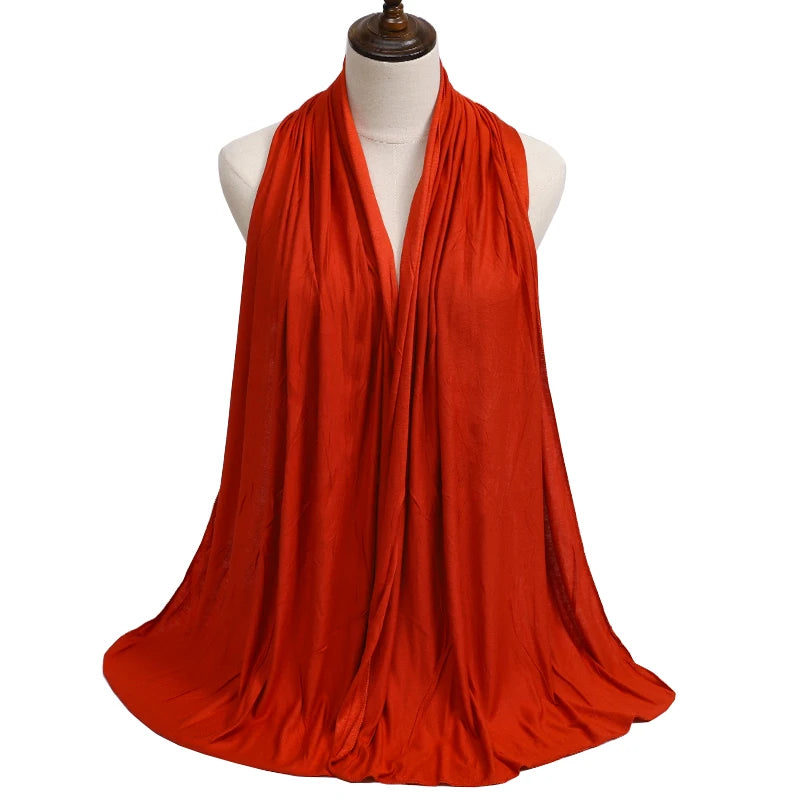 New Jersey Women's Muslim Ramadan Fashion Modal Cotton Jersey Hijab Women's High Quality Solid Color Soft Hijab Long African Scarf