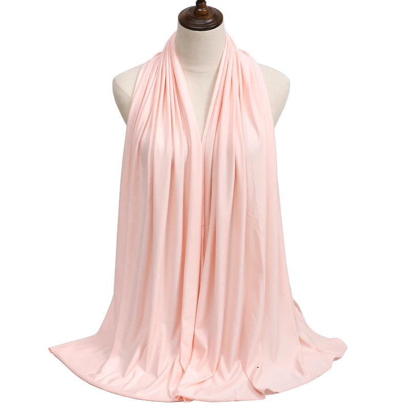 New Jersey Women's Muslim Ramadan Fashion Modal Cotton Jersey Hijab Women's High Quality Solid Color Soft Hijab Long African Scarf
