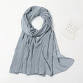 175-70cm  Malaysian Solid Color Chiffon Headscarf, Wrinkle-Resistant Pleated Headwrap, Breathable & Lightweight for 2025