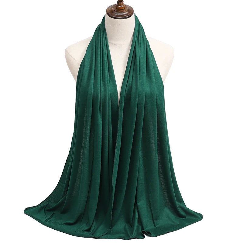 New Jersey Women's Muslim Ramadan Fashion Modal Cotton Jersey Hijab Women's High Quality Solid Color Soft Hijab Long African Scarf