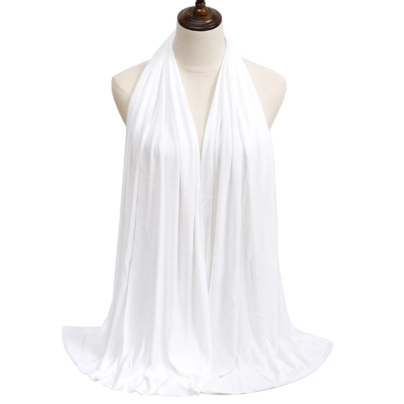New Jersey Women's Muslim Ramadan Fashion Modal Cotton Jersey Hijab Women's High Quality Solid Color Soft Hijab Long African Scarf