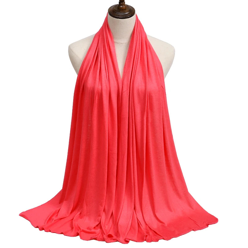 New Jersey Women's Muslim Ramadan Fashion Modal Cotton Jersey Hijab Women's High Quality Solid Color Soft Hijab Long African Scarf