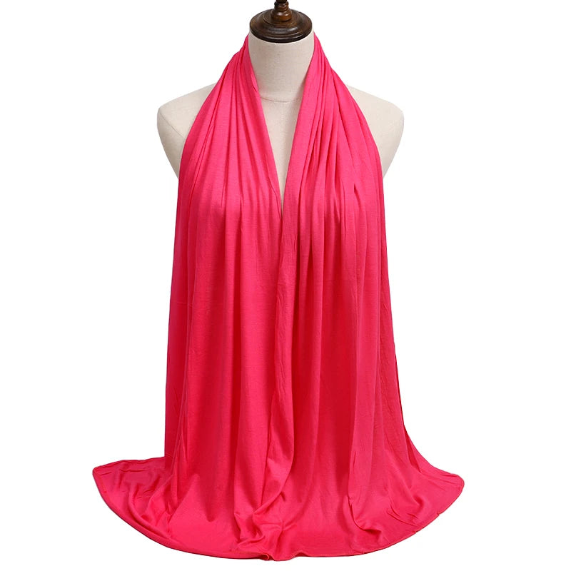 New Jersey Women's Muslim Ramadan Fashion Modal Cotton Jersey Hijab Women's High Quality Solid Color Soft Hijab Long African Scarf