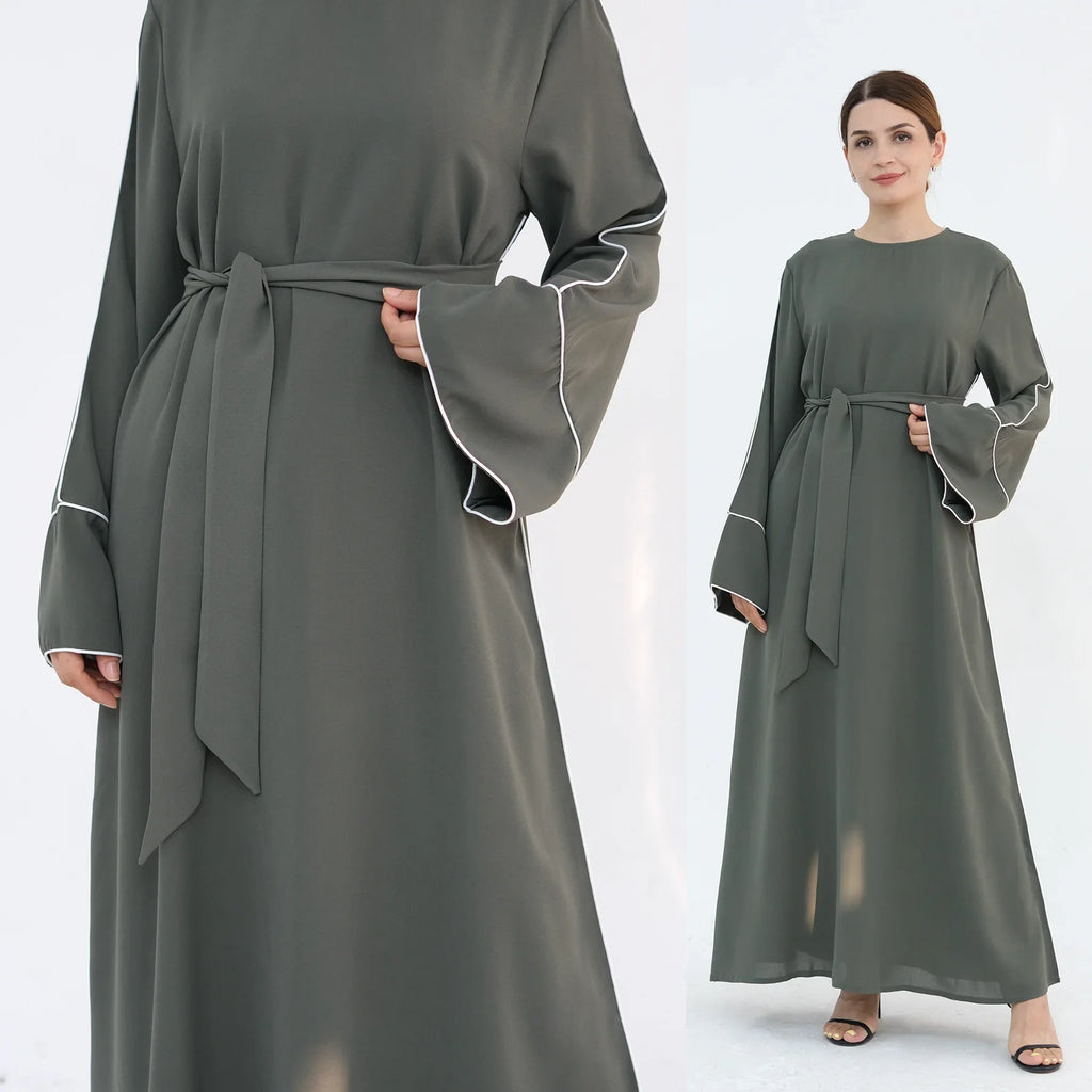 Plain Closed Eid Abaya Dress Silk Velvet Abayas for Women Dubai Luxury Muslim Modest Dresses Islamic Clothing Kaftan Hijab Robe