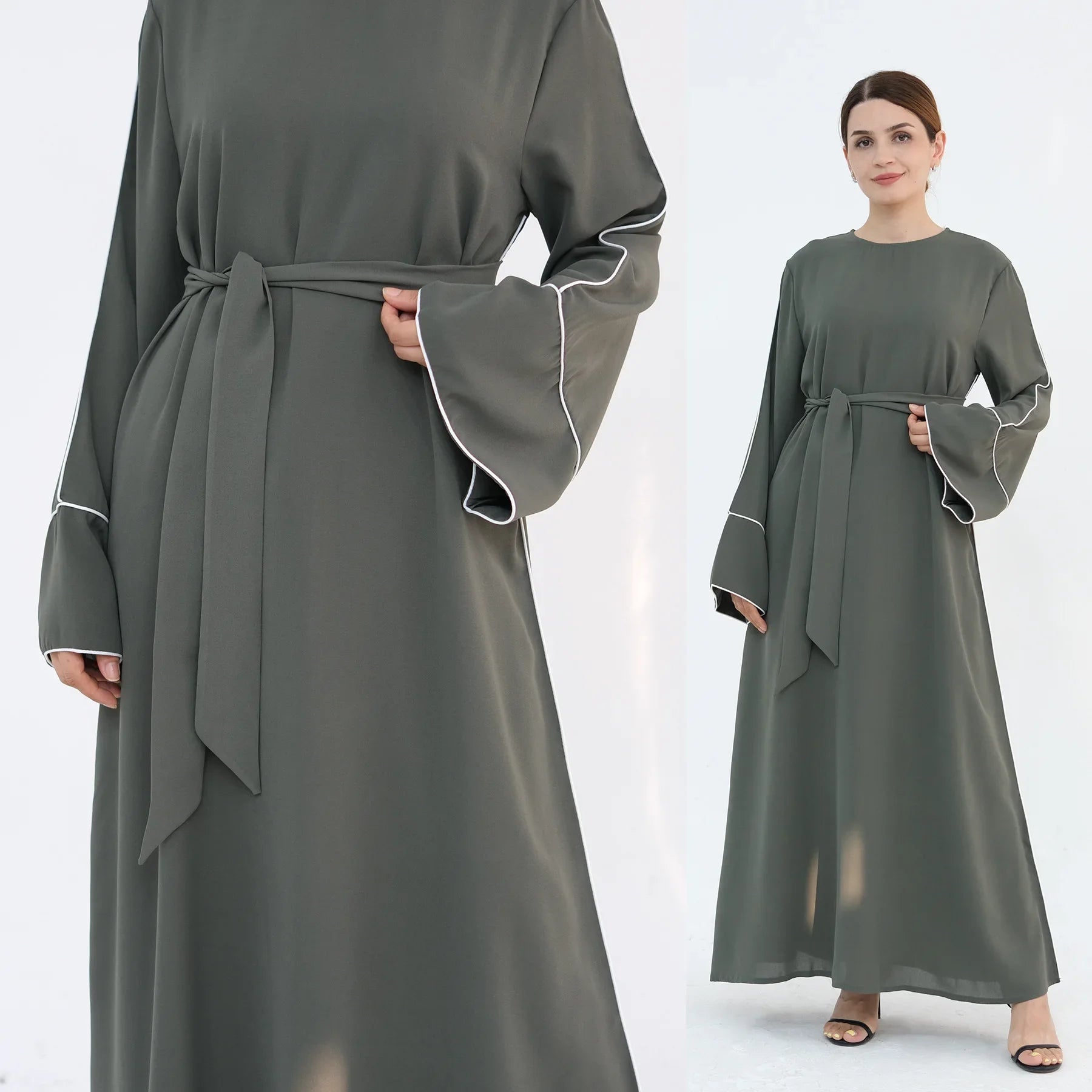 Plain Closed Eid Abaya Dress Silk Velvet Abayas for Women Dubai Luxury Muslim Modest Dresses Islamic Clothing Kaftan Hijab Robe