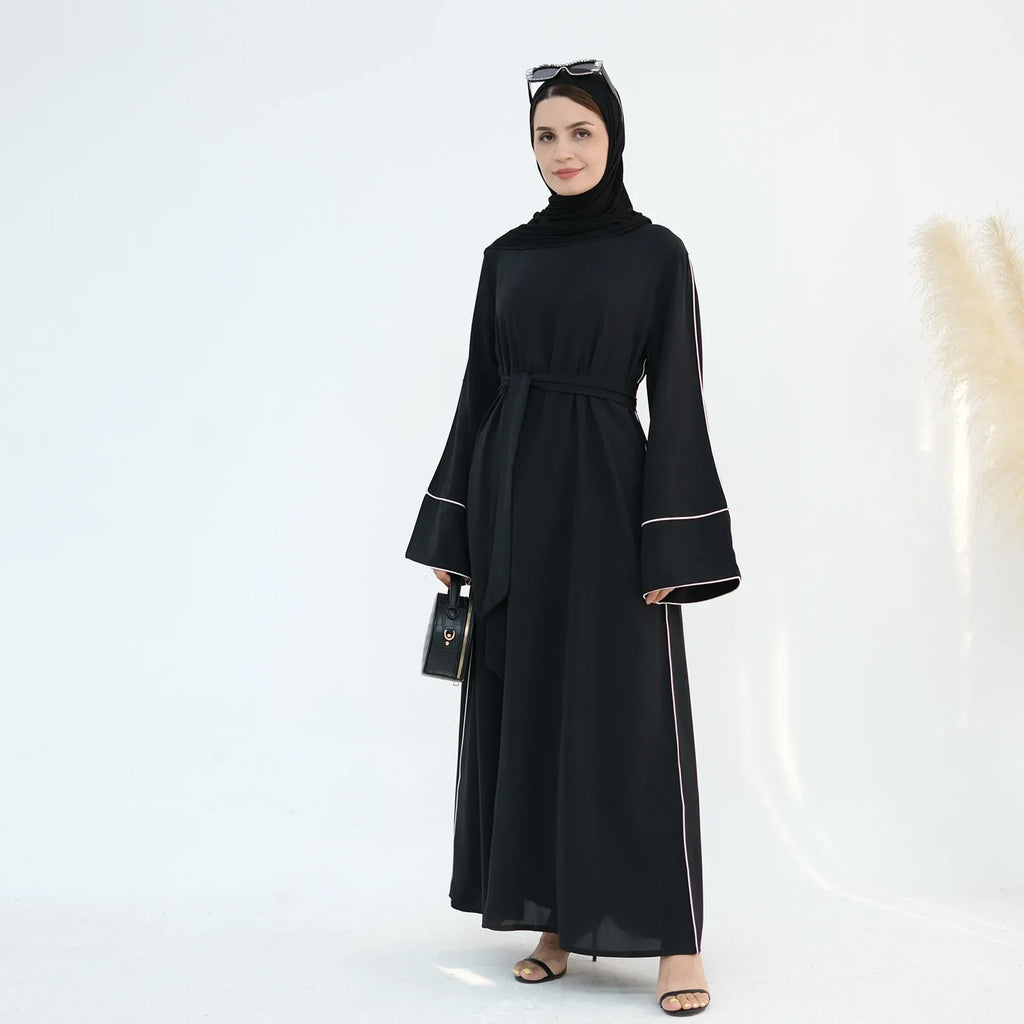 Plain Closed Eid Abaya Dress Silk Velvet Abayas for Women Dubai Luxury Muslim Modest Dresses Islamic Clothing Kaftan Hijab Robe